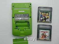 Nintendo Jeu Garçon Couleur Lime Kiwigreen Fully Working Gbc Avec 2 Jeux