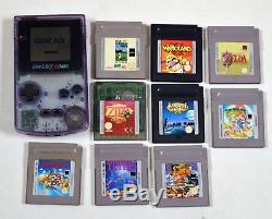 Nintendo Transparent Gameboy Couleur Console & 9 Jeux, Zelda, Wario Land 2, Mario