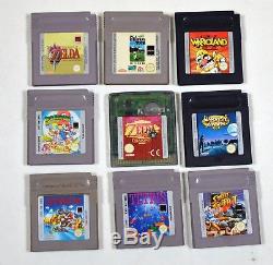 Nintendo Transparent Gameboy Couleur Console & 9 Jeux, Zelda, Wario Land 2, Mario