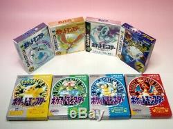Occasion Gameboy Color Pokemon 8games Set GB Gbc Or Argent Cristal Bleu Rouge GB Jp
