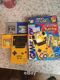 Original Gameboy Color Pokemon Yellow Edition Pikachu Édition Limitée / Boîte Bonus