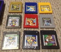 Pack De Couleur Nintendo Gameboy Avec Pokemon Rouge Jaune Bleu Or Argent + Gameshark