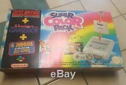 Pack Super Nintendo Snes Pack Super Couleur + Super Gameboy + Mario All Stars Rare