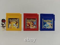 Pokémon BLEU, ROUGE & JAUNE NINTENDO GAMEBOY Cartouche seulement? Version EUR