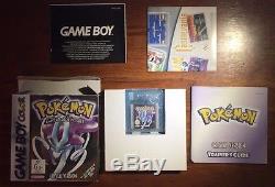 Pokemon Crystal Version Véritable Game Boy Color 2001 Avec Manuel & Boîte