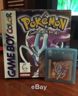 Pokemon Crystal Version Véritable Game Boy Color 2001 Avec Manuel & Boîte