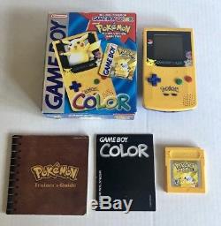 Pokemon Game Boy Color Pak Jaune Gameboy Système Portatif Pikachu Box Authentique