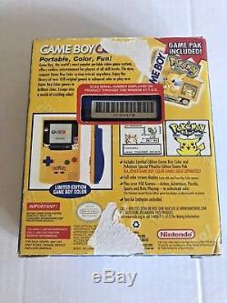 Pokemon Game Boy Color Pak Jaune Gameboy Système Portatif Pikachu Box Authentique