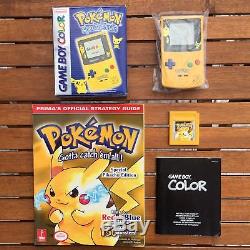 Pokemon Game Boy Couleur Console & Jaune & Stratégie Guide Bundle Nintendo