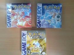 Pokémon Game Collection Complet En Boîte Gen 1 3 Game Boy, Color Ou Advance