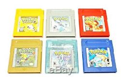 Pokemon Gameboy Color System Jeu Lot Jaune Rouge Bleu Argent Or Cristal Gbc