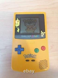 Pokemon Gameboy Couleur Pikachu Edition Rare Véritable Nintendo + Jeux Originaux