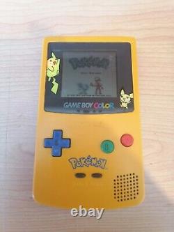 Pokemon Gameboy Couleur Pikachu Edition Rare Véritable Nintendo + Jeux Originaux