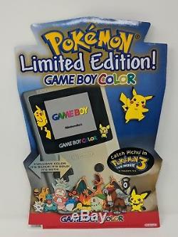 Pokemon Gold Argent Gameboy Couleur Gbc Promo Boutique Présentoir Signe Le Vtg