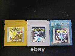 Pokemon Gold, Silver & Crystal Lot (game Boy Color) Complet / Authentique / Enregistrer