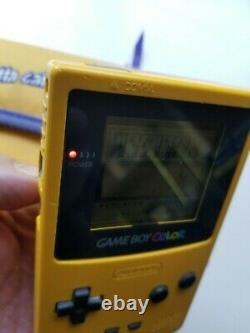 Pokémon Jaune Pikachu Version Nintendo Gameboy Couleur Handheld -with Case