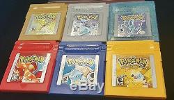 Pokémon Jaune Rouge Or Bleu Argent Cristal Gameboy Advance Gba Couleur 180 Jours