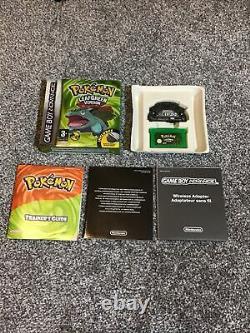 Pokemon Leaf Green Gameboy Couleur Boxed Avec Adaptateur Sans Fil
