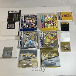 Pokemon Lot Trading Card Game, Argent, Or, Flipper Gameboy Couleur- Cib Complet
