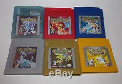 Pokemon Rouge + Jaune + Bleu + Or + Argent + Crystal Game Boy Couleur Lot