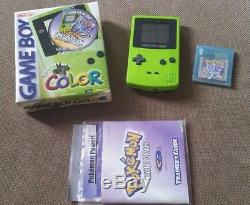 Pokémon Vert Cristal Game Boy Color System Bundle Rare