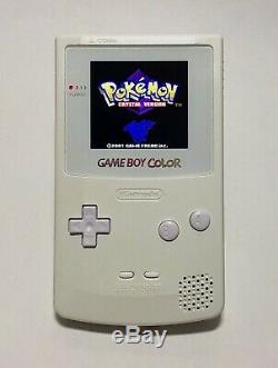 Pure White Game Boy Color Mod Ips V2 Console Écran LCD Entièrement Rétro-éclairage Blanc