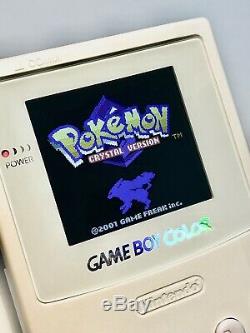 Pure White Game Boy Color Mod Ips V2 Console Écran LCD Entièrement Rétro-éclairage Blanc