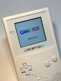 Pure White Game Boy Color Mod Ips V2 Console Écran LCD Entièrement Rétro-éclairage Blanc