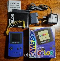 Raisin Violet Nintendo Game Boy Color Console Main Cgb-001 Boxed Accessoires