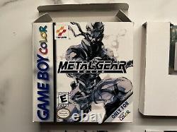 Rare Metal Gear Solid Gameboy Couleur Complete Dans La Boîte, Travail Enregistrer. V Bonne