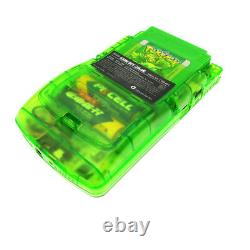 Remis À Neuf Clear Green Nintendo Game Boy Color Console Gbc System + Game Card