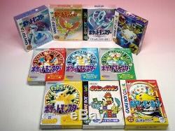 Set Gameboy Color Pokemon 10games Set GB Gbc Or Argent Cristal Bleu Rouge GB Jp