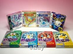 Set Gameboy Color Pokemon 8games Set GB Gbc Or Argent Cristal Bleu Rouge GB Jp