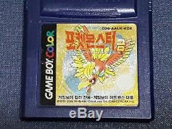 Super Rare Nintendo Game Boy Color Pocket Or Monstre Coréen Pokemon Version