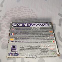 Système de jeu portable Nintendo Game Boy Advance Platinum en boîte avec manuel testé