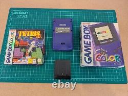 Système de jeu portable Nintendo Game Boy violet avec Tetris DX dans sa boîte