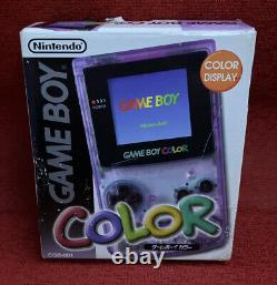 Système portable Nintendo Game Boy Color Atomic Purple en boîte avec manuel