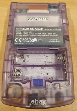 Système portable Nintendo Game Boy Color Clear Purple entièrement fonctionnel et garanti