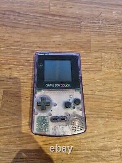 Travail Nintendo Gameboy Couleur Couleur Purple Main Effacée Jeux Console Tenue