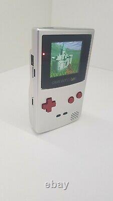 Ultimate Aluminium Gameboy Color Gbc LCD Ips Backlight Boutons Rouges Rechargeables