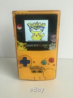 Unique Nintendo Gameboy Color Lumière Pokemon Rétro-éclairage Et Personnalisé En Verre Écran