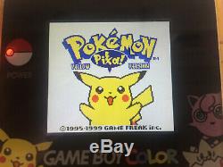 Unique Nintendo Gameboy Color Lumière Pokemon Rétro-éclairage Et Personnalisé En Verre Écran