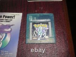 Version Complète Cristal Pokemon Nintendo Game Boy Color Advance Avec Nouvelle Batterie