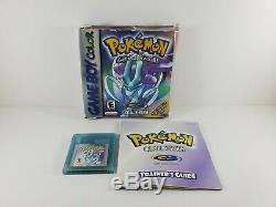 Version Cristal Pokemon (game Boy Color, 2001) Boîte Authentique Manuel Complet