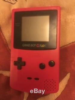 Vintage 1ère Édition Nintendo Game Boy Console Couleur Rose Foncé Rouge Rétro Pokemon