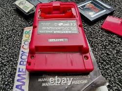 Vintage Nintendo Game Boy Couleur Cgb-001 Pink Handheld System + Zelda Links DX