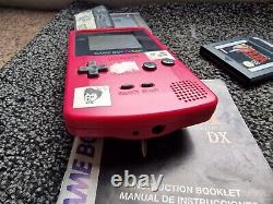 Vintage Nintendo Game Boy Couleur Cgb-001 Pink Handheld System + Zelda Links DX