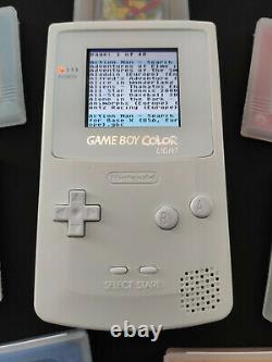 White Nintendo Gameboy Color Console Avec Rétroéclairé LCD Mod Gbc