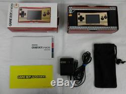 Y3037 Nintendo Gameboy Micro Console Adaptateur Famicom Couleur Japan Withbox Mario